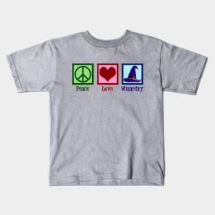 Peace Love Wizardry Kids T-Shirt